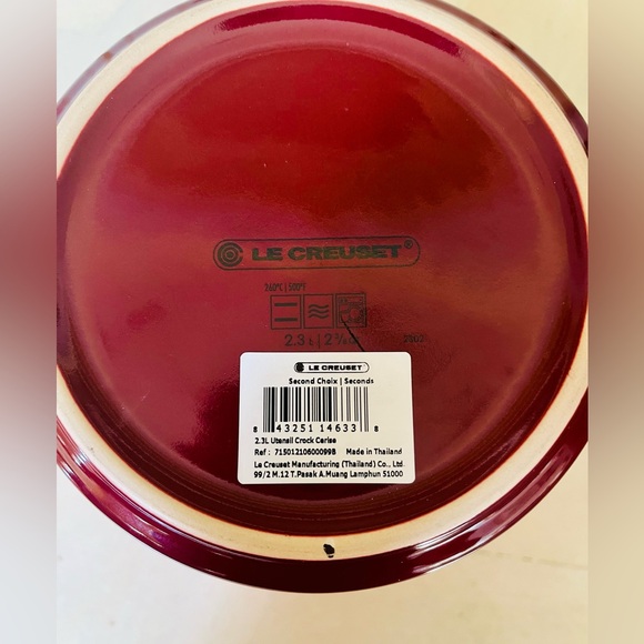 Le Creuset 2.3L Large Untensil Crock Cerise Red NWT - Picture 2 of 6